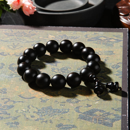 明代乌木家具老料制手串（圆珠直径1.5厘米） 商品图3