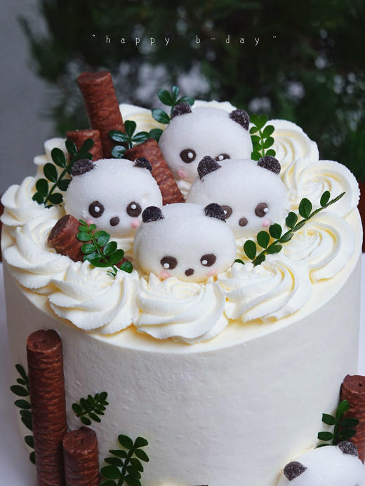 「熊猫国宝·棉花糖版」100%动物奶油（附图5寸加高·提前3小时预订） 商品图1