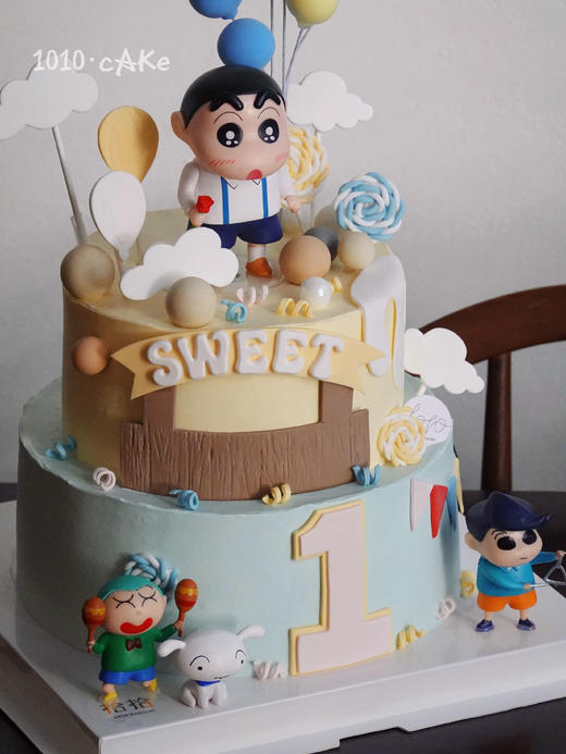 「蜡笔小新·陪你过生日」岁数可改·翻糖巧克力·100%动物奶油（附图6+8寸双层·提前7天预订） 商品图2