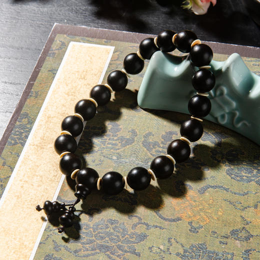 明代乌木家具老料制手持（圆珠直径1.5厘米，配猛犸隔片） 商品图5