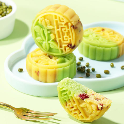 【好吃又营养！口口吃出大满足】味滋源绿豆饼盒装原味冰皮绿豆糕抹茶味早餐面包休闲零食小吃。ry 商品图2