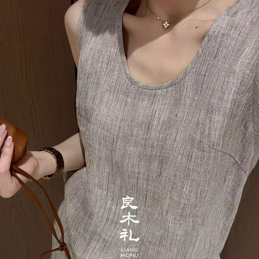 【不退不换】良木礼亚麻无袖套装（043756-783） 商品图1