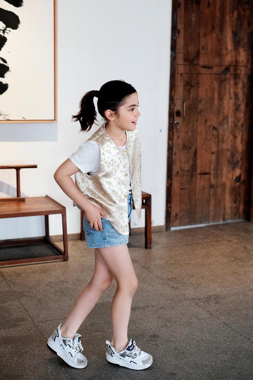 瑕疵|盛唐牡丹| Kids 百蝶织锦缎儿童马甲[特价品](特殊商品不退不换) 商品图7