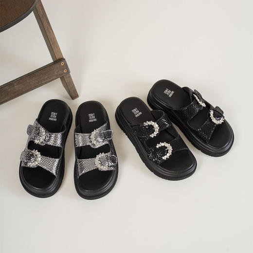 【夏季新款】西村名物2025年夏季新款舒适平底包脚露趾后空拖鞋T25BJ20861 商品图9