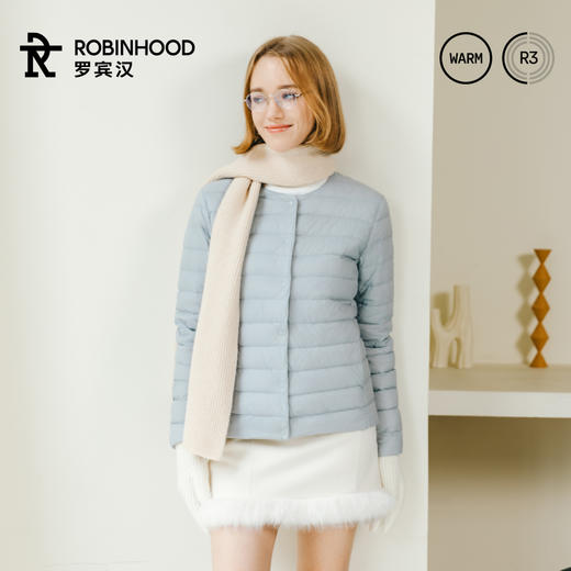 罗宾汉-轻薄圆V领 羽绒服女 商品图1