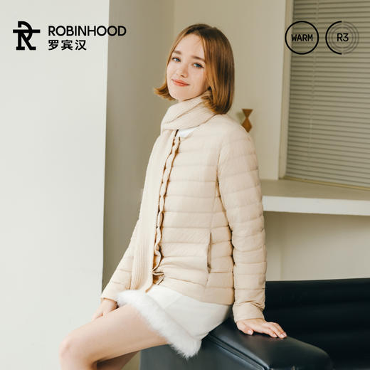 罗宾汉-轻薄圆V领 羽绒服女 商品图0