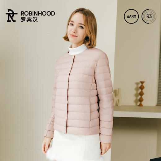 罗宾汉-轻薄圆V领 羽绒服女 商品图4