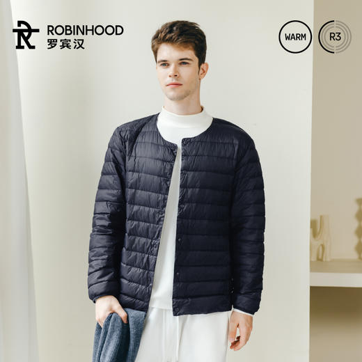 罗宾汉-轻薄圆V领羽绒服男 商品图3