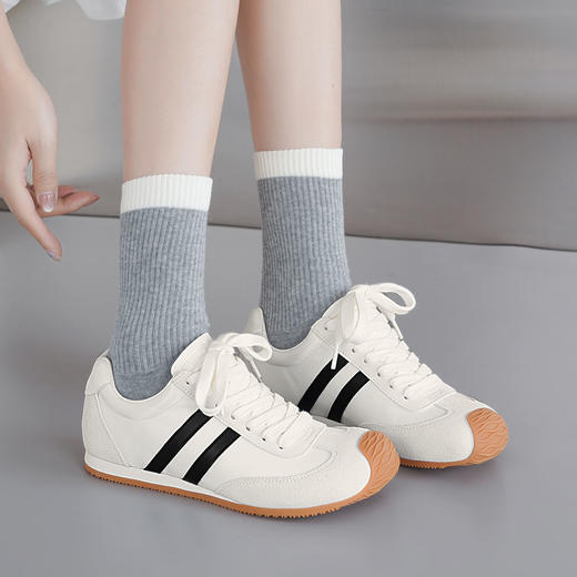 【春季新款】西村名物2025年春季新款舒适透气平底防滑系带德训鞋T25CM39191 商品图3