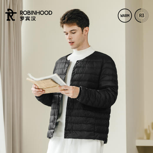 罗宾汉-轻薄圆V领羽绒服男 商品图1