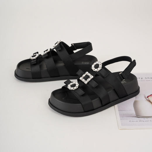 【夏季新款】西村名物2025年夏季新款舒适平底防滑跟脚罗马凉鞋T25BG21021 商品图6