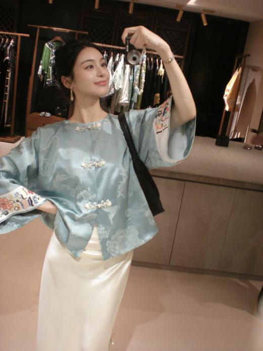 盛唐牡丹 |打籽宝瓶手推绣冠乐绉上衣 商品图5