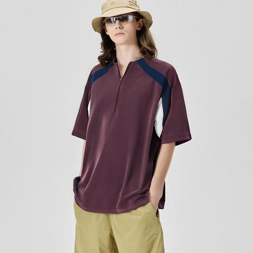 穹迹SKYTREK  迪桑山系户外功能拼接情侣短袖T恤iz-90509 商品图6