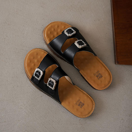 【夏季新款】西村名物2025年夏季新款舒适平底包脚露趾后空拖鞋T25BJ20741 商品图9