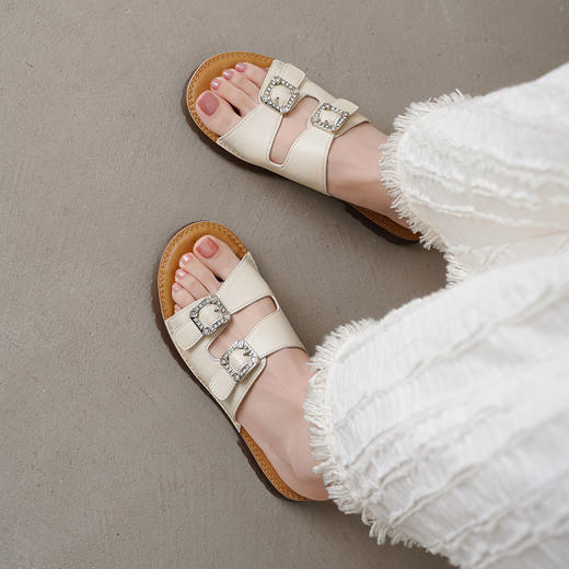 【夏季新款】西村名物2025年夏季新款舒适平底包脚露趾后空拖鞋T25BJ20741 商品图6