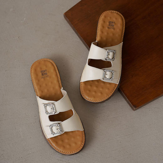 【夏季新款】西村名物2025年夏季新款舒适平底包脚露趾后空拖鞋T25BJ20741 商品图8