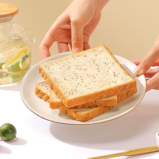 119-50【奇亚籽全麦吐司1000g】 独立包装 开袋即食 一箱约20小袋 商品图5