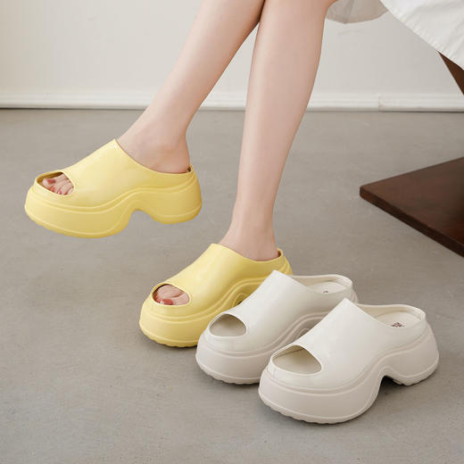 【明星同款】西村名物2025年夏季新款舒适厚底防滑包脚露趾后空拖鞋T25BJ20881 商品图0