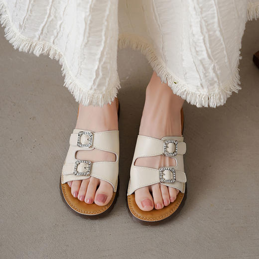 【夏季新款】西村名物2025年夏季新款舒适平底包脚露趾后空拖鞋T25BJ20741 商品图7