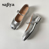 Safiya/索菲娅2025法式方头钻扣时尚低跟浅口银色玛丽珍单鞋SFD3111415 商品缩略图8