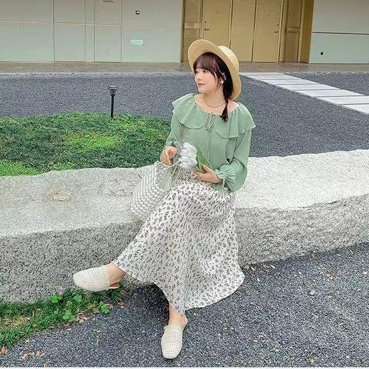 超值购【诗铭洛可】W048 雪纺上衣娃娃领长袖系带小衫A11-1 商品图1