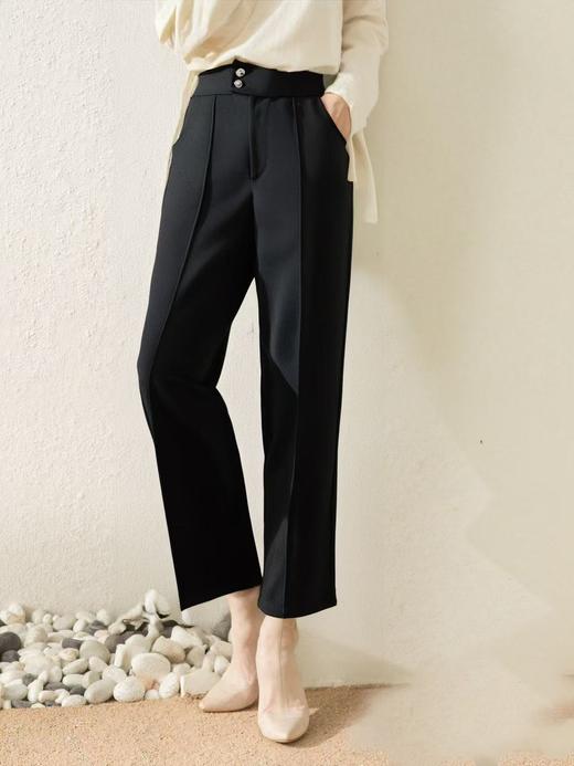 已停发，预计3.4日发【诗铭洛可】W745 烟管裤秋冬毛呢两粒扣九分西装裤 商品图1