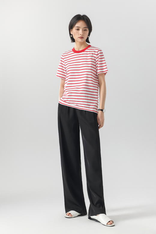 基础圆领条纹小满T 商品图1