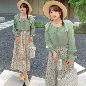 超值购【诗铭洛可】W048 雪纺上衣娃娃领长袖系带小衫A11-1