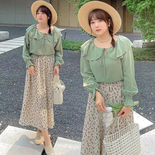 超值购【诗铭洛可】W048 雪纺上衣娃娃领长袖系带小衫A11-1 商品图0