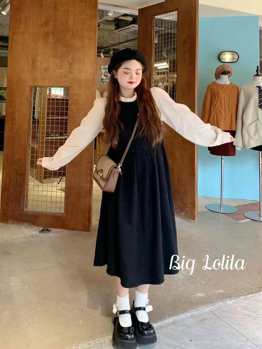 超值购【诗铭洛可】XC2323连衣裙假两件春秋拼色裙子B2-2 商品图1