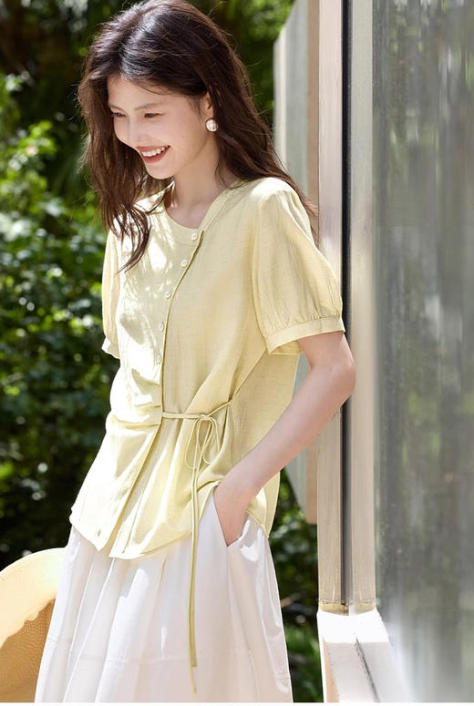 肌理显瘦系带衬衫 商品图3