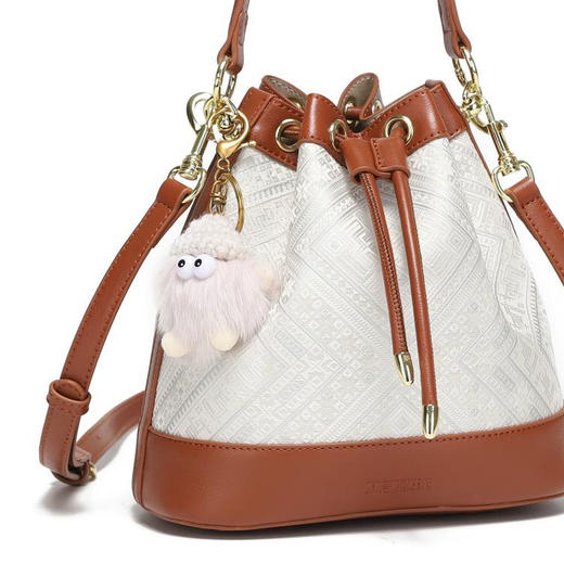 壮锦-素白福袋包 商品图1