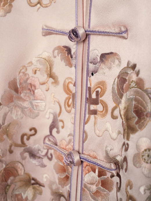 盛唐牡丹大师系列| 重工江崖海水纹外套-红梅粉 商品图1