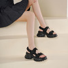 Westory2025年夏季厚底轻量凉鞋全黑“夜精灵”可酷亦可秒变气质赫本魔术贴凉鞋W25BG62701 商品缩略图0