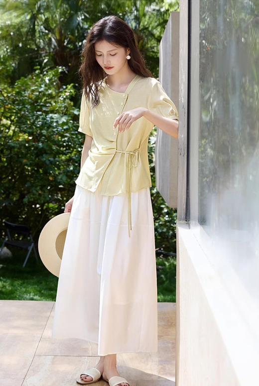 肌理显瘦系带衬衫 商品图2