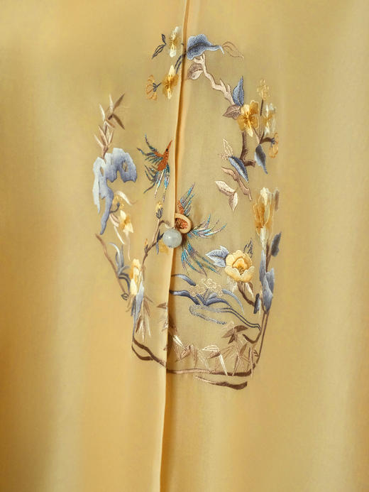 盛唐牡丹大师系列| 喜上眉梢团纹欧根缎手绣外套-黄色 商品图1