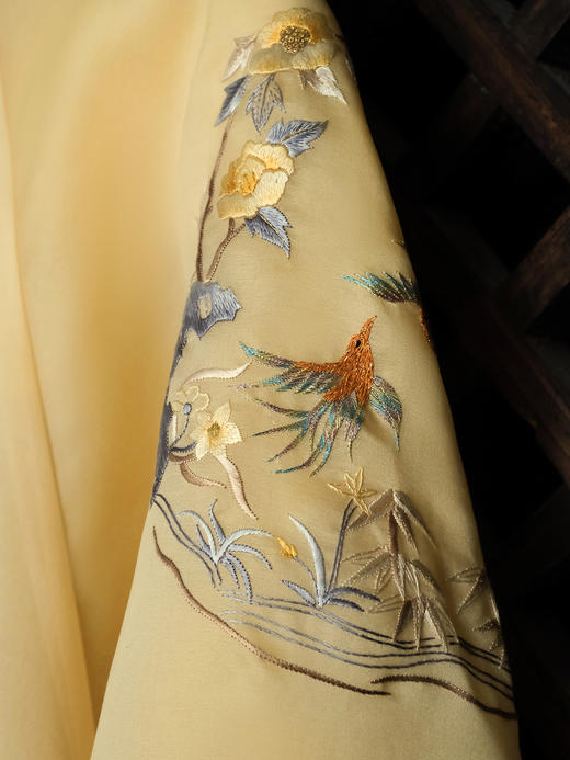 盛唐牡丹大师系列| 喜上眉梢团纹欧根缎手绣外套-黄色 商品图3
