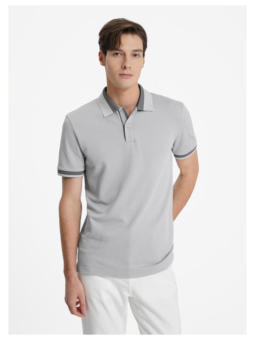 callisto水雾灰小珠地丝绵混纺弹力T恤 商品图2