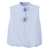 [乔欣同款]SELFWHO蓝色棉混纺立领无袖花苞背心女夏新款短款马甲 商品缩略图4