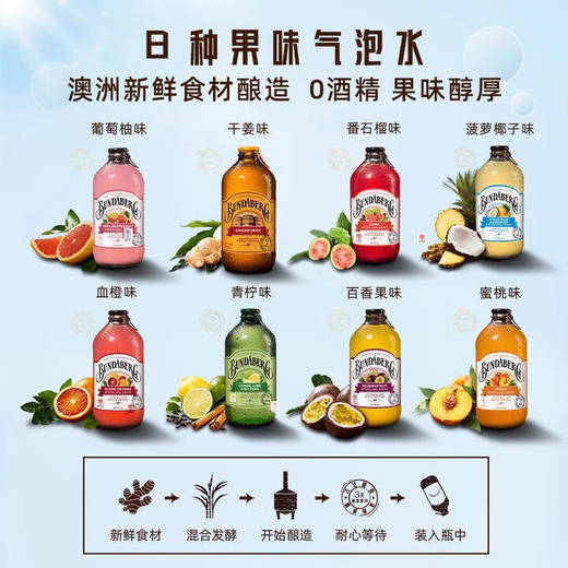 【2瓶29.9元】澳大利亚宾得宝含气果汁饮料375ml 不一样的果味饮料元气满满果味酸甜舒爽十足 024587/024588/024589/024590/024591/024592/02459 商品图2