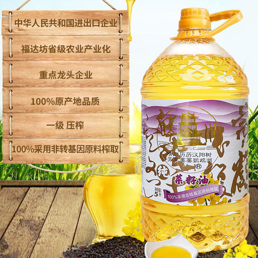 福达坊晴川非转基因物理压榨纯菜籽油5L 商品图3