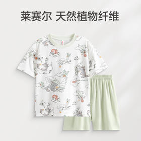 芬腾男童睡衣夏季短袖短裤透气薄款男孩中大童儿童宝宝家居服套装