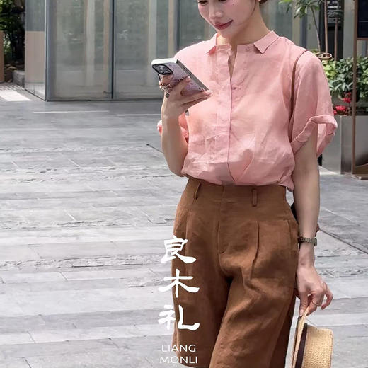 【预售7天】良木礼亚麻五分裤（2850425） 商品图1