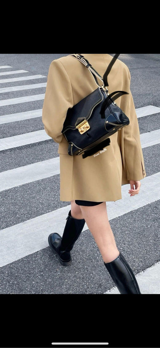 LV 苏哈里 中古 黑色 山羊皮 斜挎包 商品图2