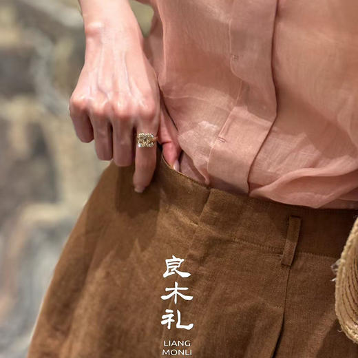 【预售7天】良木礼亚麻五分裤（2850425） 商品图4