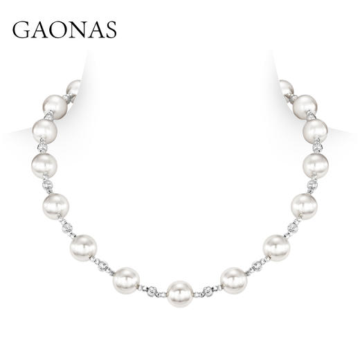 GAONAS  时尚百搭10mm白色珠项链11447XW 商品图0