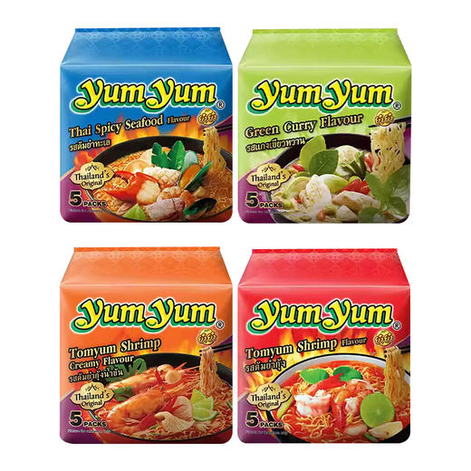 泰国进口养养牌泰式香辣海鲜味丨泰式青咖喱味丨酸辣虾味丨酸辣虾味浓汤面350g/袋 商品图5