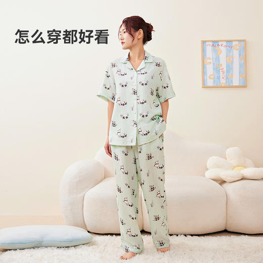 【春夏焕新 89元起秒杀】ibaby×outlast太空科技恒温XT2天然银离子抑菌防螨低敏纱布亲子款儿童成人短袖套装 商品图6