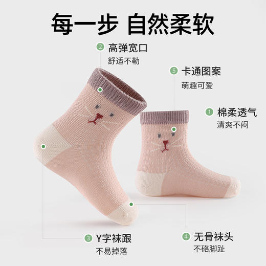 贝肽斯婴儿袜子夏季薄款儿童卡通无骨中筒袜宝宝柔软透气网眼袜 商品图1