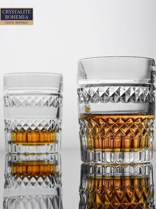 捷克进口BOHEMIA水晶玻璃杯威士忌杯创意套装 家用啤酒杯洋酒杯子波西米亚DIANA威士忌杯320ml 商品图2
